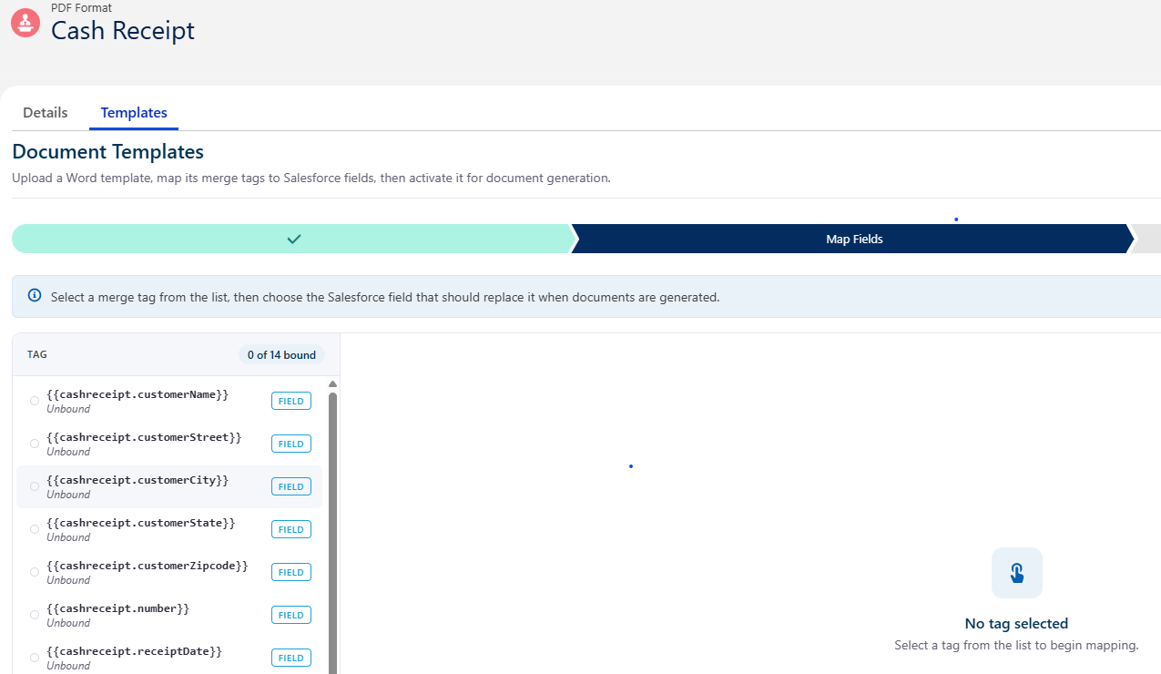 Uploaded template with unmapped merge tags