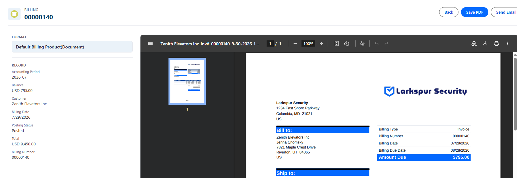 Generated PDF preview