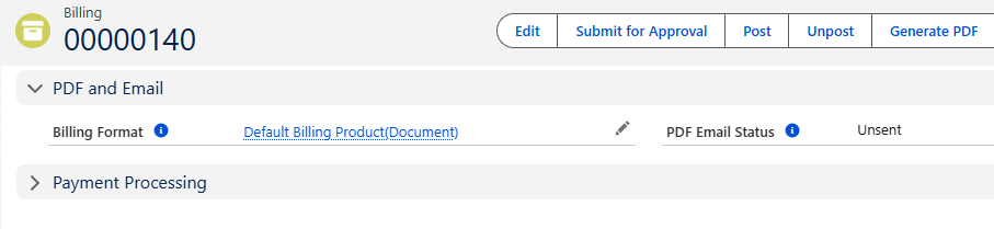 Billing Format field on a Billing record