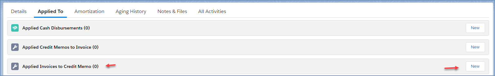 Applied Invoices to Credit Memo