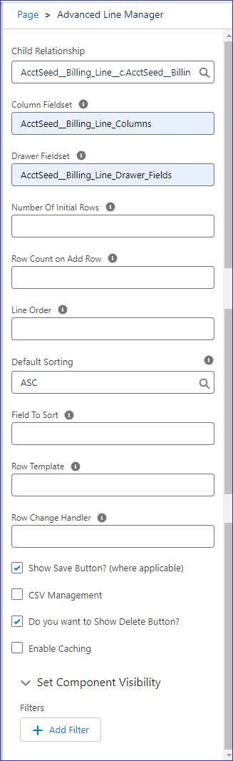 Column Fieldset and Drawer Fieldset configuration panel