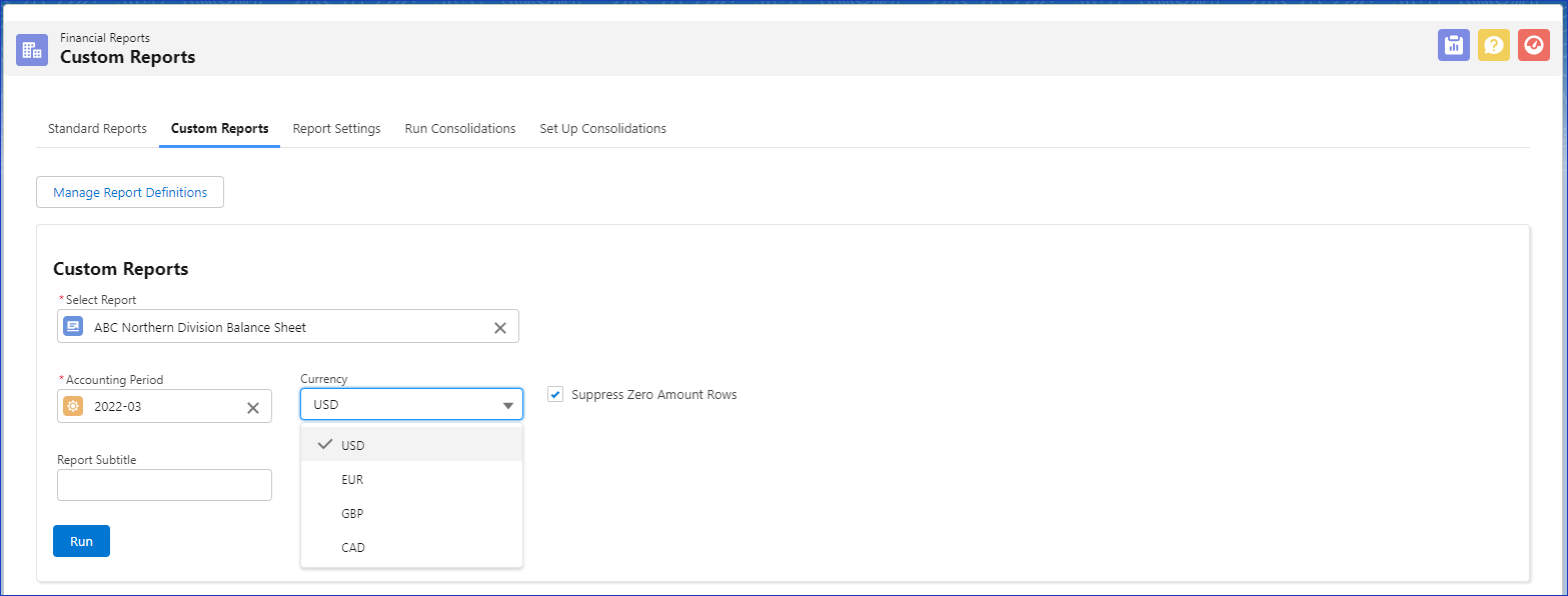 Financial Reports - Custom Reports